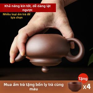 MOLORE | Clay Teapot Set Zisha Pot Manual Crafted Xishi Style Antiquity Style Ball Hole
