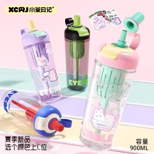 Cốc Nước Tách Trà Dung Tích Lớn Chống Nhiệt Cao Cấp Có Ống Hút Cầm Tay Cho Nữ Cốc Đựng Nước Pha Trà Hai Chiều