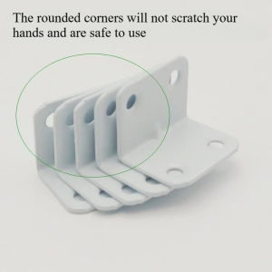 10Pcs White Iron Angle Code 90 Degree Right Angle Corner Brackets Hardware Furniture Connectors