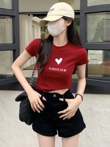 เสื้อยืดแขนสั้นสำหรับผู้หญิงที่ใส่สบายไหล่