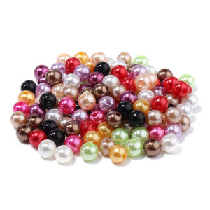 50-1000Pcs With Hole ABS Imitation Pearl Beads 3/4/6/8/10/12MM Round Plastic Acrylic Spacer Beads for DIY Bracelet Necklace