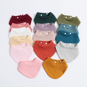 Baby Infant Cotton Bib Solid Color Scarf Feeding Saliva Towel Bandana Burp Cloth Boy Girl Babies Accessories Newborn