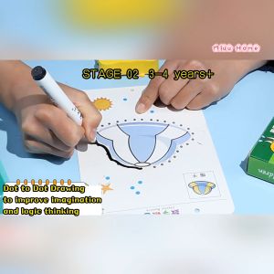Kid Magical Tracing Workbook with Erasable Pen Control Drawing Thinking Dot to Dot Writing Practice Kids Montessori Book