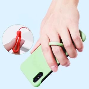 สายคล้องโทรศัพท์แบบนิ่มทำจากซิลิโคนเหลว สีพื้นเรียบง่าย ทันสมัย ใช้คล้องข้อมือ ป้องกันการสูญหาย สำหรับโทรศัพท์มือถือ กล้อง และบัตร