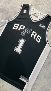 Jersey Basket Victor Wembanyama San Antonio Spurs #1 HITAM