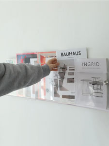 Acrylic Bookshelf Wall Mounted Transparent Decorative Storage Rack for Picture Books Magazines Journals Nordic Style Home Furniture