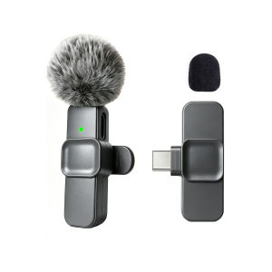 Type-C Port Wireless Lavalier Microphone with Noise Reduction Windproof Cover for Video Recording Interview Live Streaming Vlog