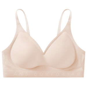 AIMO | Soft Support Wireless Bra Thin Womens Underwear Seamless Anti-Sagging Side Fatigue Reduction V-Neck Nylon Fabric Four Seasons