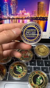 Đồng xu phỉnh Champion Poker vật phẩm phong thuỷ may mắn dằn bài poker