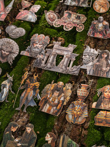 Hard Card Sticker ขนาดต่างๆ สำหรับตกแต่งบันทึกข้อความ วัสดุอุปกรณ์สำนักงาน สไตล์วินเทจ ตัวละครต่างๆ