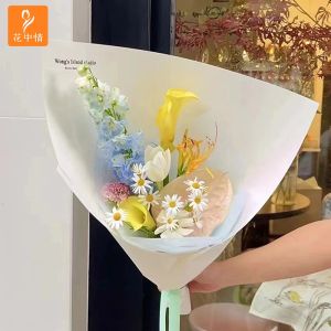 Thickened Hard Gift Flower Bouquet Wrapping Paper 157g Kraft Paper Pure Color Floral Design Packaging Material for Presents