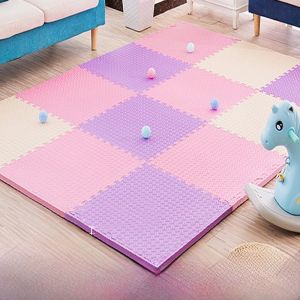 พื้นรองเด็กแบบหุ้มฟองพลาสติกหนาสำหรับใช้ในบ้าน พื้นรองเด็กแบบแยกชิ้น ป้องกันการลื่น พื้นรองเด็กแบบพับได้ ป้องกันการลื่น