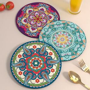 Heat-Resistant Tea Placemats and Cup Coaster Insulation Pad Cute Dining Table Mat Anti Scald Plate Mat Rubber Table Mat