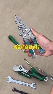 Kìm Tuốt Dây Đa Năng Có Thể Gập Lại Đo Điện Áp Cắt Và Bấm Dây Làm Bằng Thép Carbon Dụng Cụ Thợ Điện Tay Cầm Thuận Cả Hai Tay