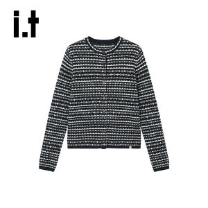 Vintage Black and White Fair Isle Knitted Cardigan