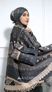 Ayzara - Mukena Dewasa Zamora Maxmara Silk Tas Premium Motif