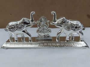 Silver Laxmi Elephant Kumkum Chimil Holder