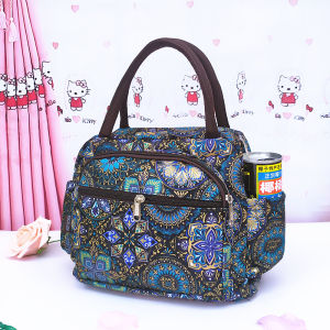 Waterproof Large Capacity Canvas Tote Bag Umbrella Holder for Commuting Fashionable Handheld Bag Soft Korean Style Printed