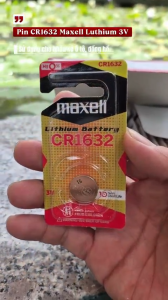 Vỉ 1 viên Pin CR1632 / CR 1632 3V Maxell Lithium - Hàng Chính Hãng - Made in Japan