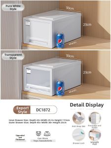 Drawer Type Plastic Transparent Organizer Clothes Storage Box