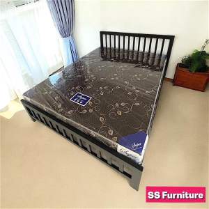 เตียงเหล็กพร้อมที่นอนขนาด 3.5ฟุต 5ฟุต 6ฟุต พร้อม(พื้นไม้อัดแท้ 100 เปอร์เซ็นต์)ไม่ใช่พื้นไม้ MDF รับน้ำหนักได้ถึง 200 กก