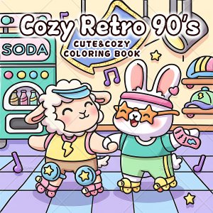 Cozy Retro 90s Bold-easy Patterns Coloring Book for Adults Cute Drawing Book Perfect Gift for Party and Birthday 