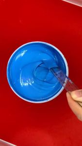 Sơn nhũ xanh dương ánh kim HCC ngoại thất cao cấp và cọ vẽ hoa văn