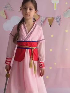 สาวมู่หลานชุดฮาโลวีนเครื่องแต่งกายเจ้าหญิงฤดูร้อนเด็กวัยหัดเดินมู่หลานชุดงานเลี้ยงวันเกิดสาว G Ongfu เสื้อผ้าจีน