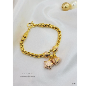 สร้อยข้อมืองานหุ้มทองคำแท้ 24k หนาพิเศษ สวยเทียบทองแท้ ไม่ลอกไม่ดำ