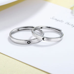 Creative Simple Sun Moon Adjustable Couple Wedding Lover Rings Valentines Day Gift Christmas gift LovelylifeFu COD
