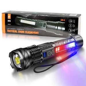 Super Bright Handheld Flashlight  Powerful Long Beam Rechargeable Hunting LightPortable Zoomable Torch for Outdoor Adventures