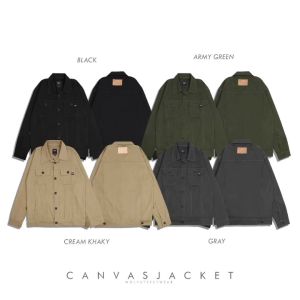Jaket Clasik Kanvas Jacket Trucker Canvas Premium Pria Terbaru - Hitam