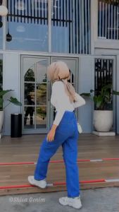 Celana Jeans Wanita Highwaits Boyfrend Robek / HW Pinggang Tinggi Deyfera Boyfie Ripped Premium Celana Jeans Loose Full Length Pakaian Wanita Super High Waist - Lazada