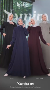 SEPLY GAMIS NAMIRA 08 \\ DRESS GAMIS SEPLY TERBARU 08 (BLACK GREY MAROON NAVY)