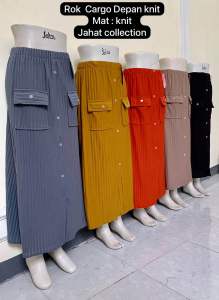ROK PAKAIAN WANITA CARGO DEPAN KNIT