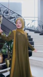 COD Selaras Kids + Hijab Ceruty Swaroski Usia 10-12 Tahun Gamis Anak Perempuan Dress Anak Tanggung