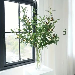 ไฟ LED ต้นมะกอกสีเขียว - ใช้แบตเตอรี่ ตกแต่งโต๊ะในห้องนอน งานรื่นเริงในร่มและตกแต่งคริสต์มาส (ไม่รวมแจกัน)