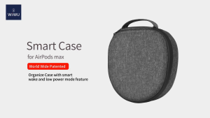 WiWU Airpods Max Ultrathin Smart Organize Case Earphone Storage Bag Water Resistant Protective Cover Case
