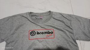 baju kaos impor warna Grey misty Logo Brmbo asia Black bahan Katun bangkok