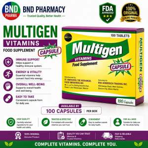 Multigen Vitamins Food Supplement 100 Capsules BNDPHARMA
