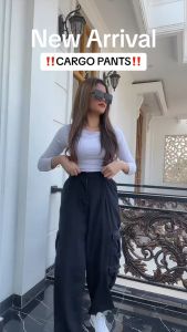Celana Cargo Wanita High Waist Premium Jumbo - Cargo Pants Wanita Big Size