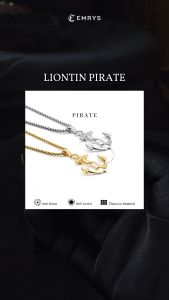 Emrys PIRATE Liontin Set Kalung Titanium Pria Wanita