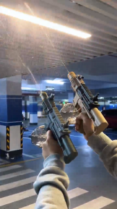 ARP9 X VECTOR Electric Water Gun High Pressure Automatic Water Pistol Large Capacity Flame LED Light M416 Ak47 Songkran