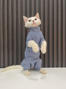Pure Cotton Four-Legged Cat Suit Warm Bodysuit for Hairless Cats German Sphynx Cat Clothes Belly Protector Cat Clothing