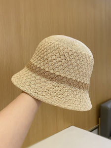 Breathable Knitted Foldable Summer New Arrival Thin Hollow out Womens Fisherman Hat Versatile Face Slimming Bucket Cap