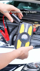 MeeGoo 4 In 1 Car Battery Jump Starter 12V Emergency Power Tyre Air Pump Portable USB Charging Power Bank With Digital Display And LED Light