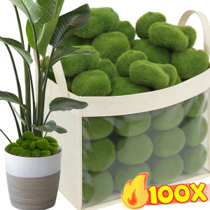 Artificial Green Moss Stones DIY Craft Moss Rocks Micro Landscape Fake Flocked Foam Green Plant Simulation Flower Pot Moss Stone