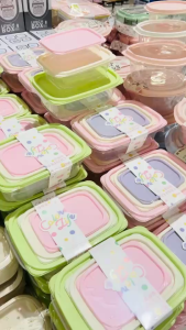 กล่องถนอมอาหาร กล่องเก็บอาหาร กล่องข้าวพกพา กล่องข้าวพลาสติก (1แพ็ค 3 ชิ้น) ทรงกลมทรงเหลี่ยม มีฝาปิด