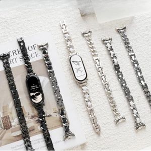 Fashionable Metal Strap for Xiaomi Mi Band 10 9 8 7 6 5 4 3 Strap Bracelet for Xiaomi Smart Band 10 9 8 7 6 5 4 3 Stainless Steel Metal Strap Watch Strap Replacement Bracelet