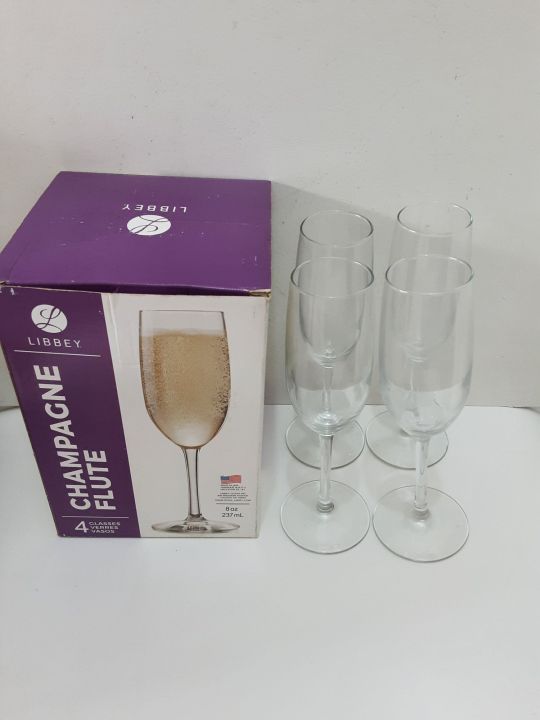 Libbey Champagne Flute Glasses Set ( 4 piece) 237 ml. Lazada PH